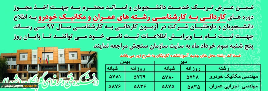 اخذ مجوز رشته ها جدید 2